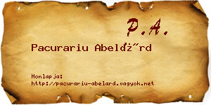 Pacurariu Abelárd névjegykártya